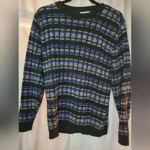Alfred Dunner Sweater Women Size Large Black And Blue
